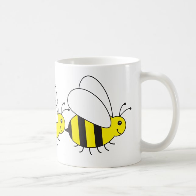 Taza De Café Pequeña abeja divertida de la miel linda (Derecha)