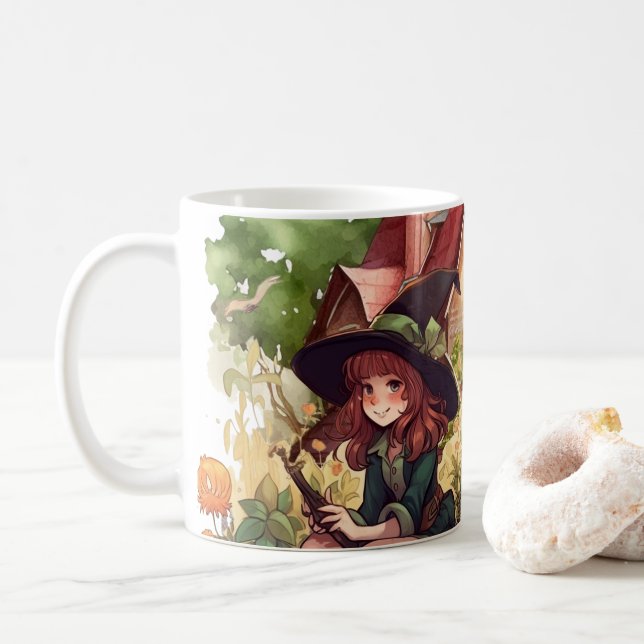 Taza De Café Pequeña Bruja Y Fox Mug (Con donut)