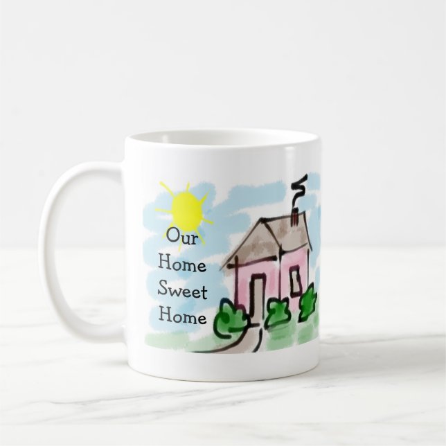 Taza De Café Pequeña Casa Rosa Cuta Nuestro Dulce Hogar (Izquierda)