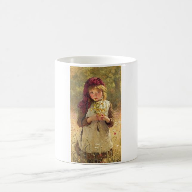 Taza De Café Pequeña Chica con flores de mariposa amarilla (Centro)