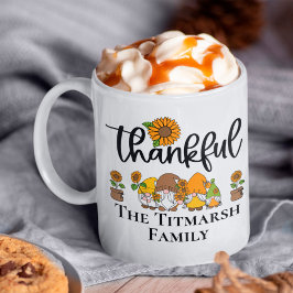 Taza De Café Pequeña familia de girasoles agradecidos