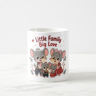 Taza De Café Pequeña Familia Gran Amor Ratón Adorable