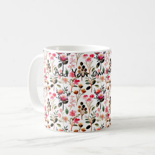 Taza De Café Pequeña flor brillante acuarela regalos amante del