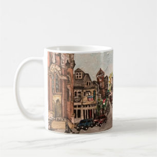 Taza De Café Pequeña Italia, Cleveland Ohio pintando en una taz