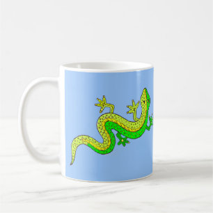 Taza De Café pequeña lagartija verde
