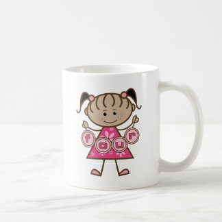 Taza De Café Pequeña Niña 4 camisetas de cumpleaños y regalos