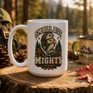 Taza De Café Pequeña pero poderosa aventura retro de erizo de c