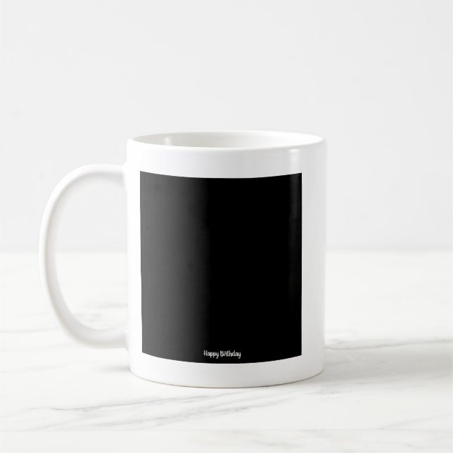 Taza De Café Pequeña plaza negra feliz cumpleaños (Izquierda)