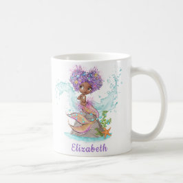 Taza De Café Pequeña sirena marrón acuarela café Mug