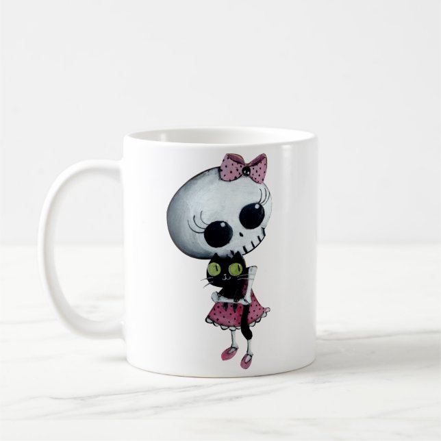 Taza De Café Pequeña Srta. Death - belleza de Halloween (Izquierda)
