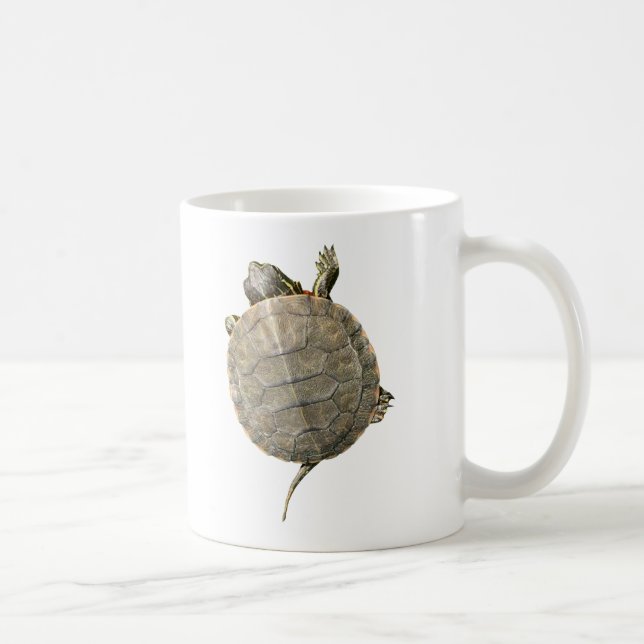 Taza De Café Pequeña tortuga garabateando hacia arriba (Derecha)