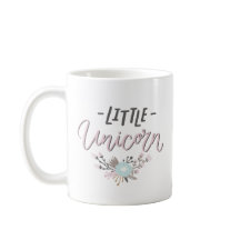 Pequeña unicornio rosa y gris con floral