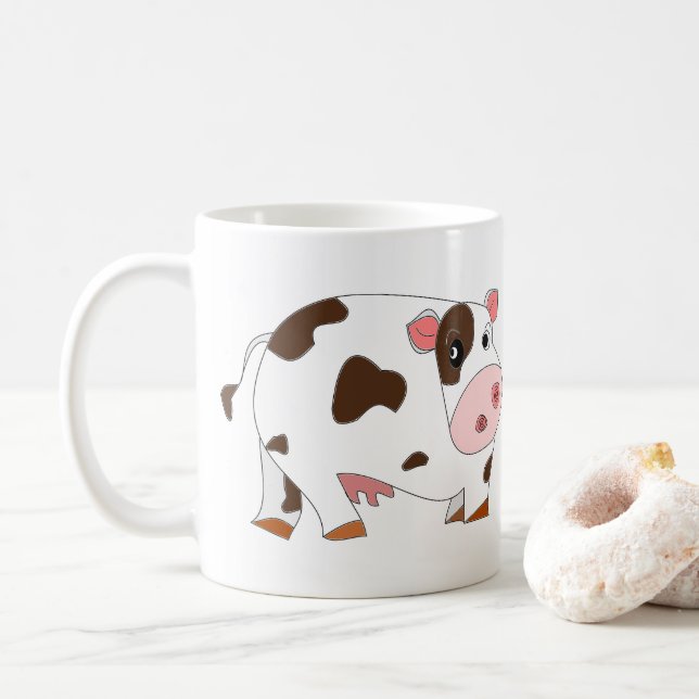 Taza De Café Pequeña vaca Mug (Con donut)