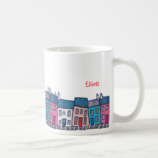 Taza De Café Pequeñas casas en una ladera (Derecha)