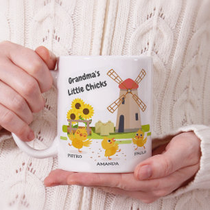 Taza De Café Pequeñas chicas de la abuela - 3 polluelos, nombre