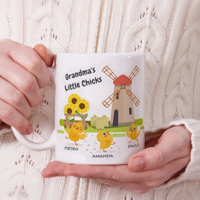 Taza De Café Pequeñas chicas de la abuela - 3 polluelos, nombre (Subido por el creador)