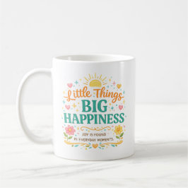 Taza De Café Pequeñas Cosas Gran Felicidad Colorido Inspirador