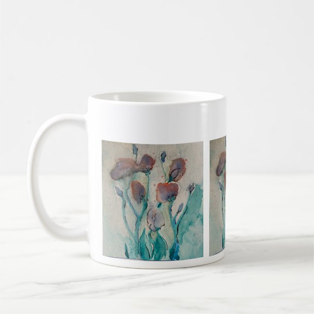 Taza De Café Pequeñas flores en acuarela (Izquierda)