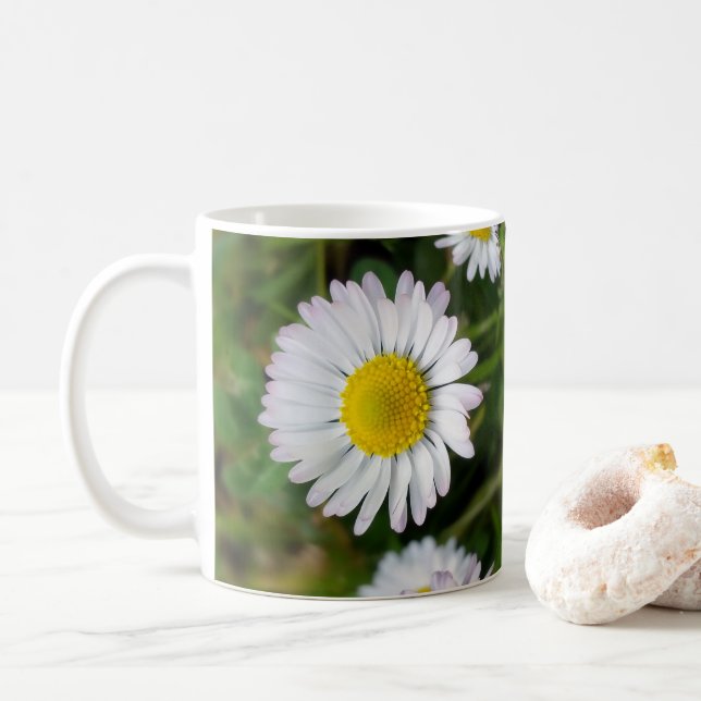 Taza De Café Pequeñas margaritas (Con donut)