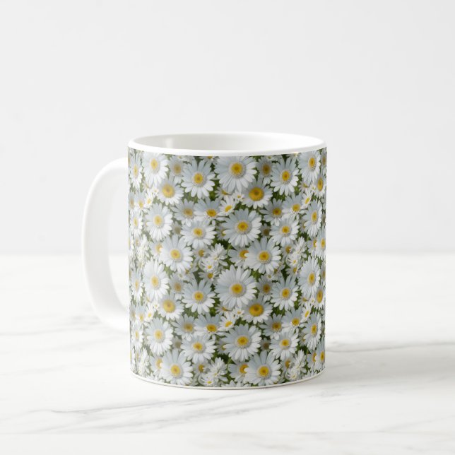 Taza De Café Pequeñas margaritas blancas (Anverso izquierdo)