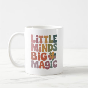 Taza De Café Pequeñas Mentes Gran Magia Cita Retro de Maestro