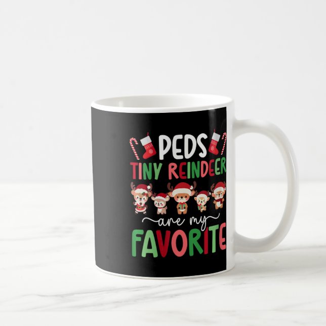 Taza De Café Pequeñas Navidades de renos de mascotas enfermeras (Derecha)