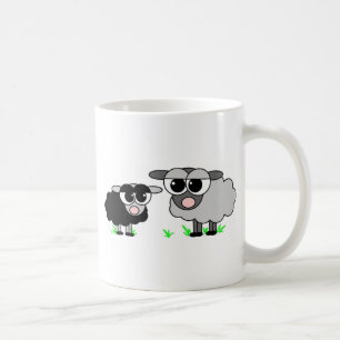 Taza De Café Pequeñas ovejas negras lindas y ovejas de BigGray