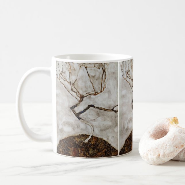 Taza De Café Pequeño árbol a finales de otoño por Egon Schiele (Con donut)
