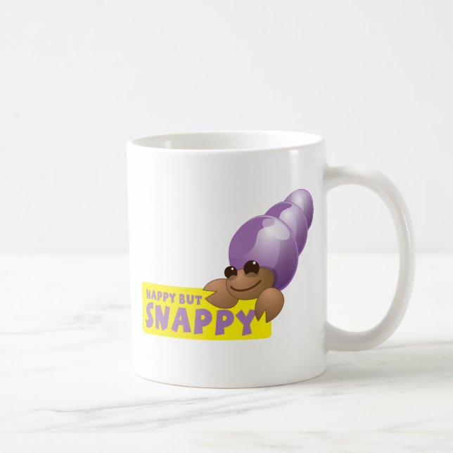 Taza De Café Pequeño cangrejo de ermitaño feliz pero rápido (Derecha)