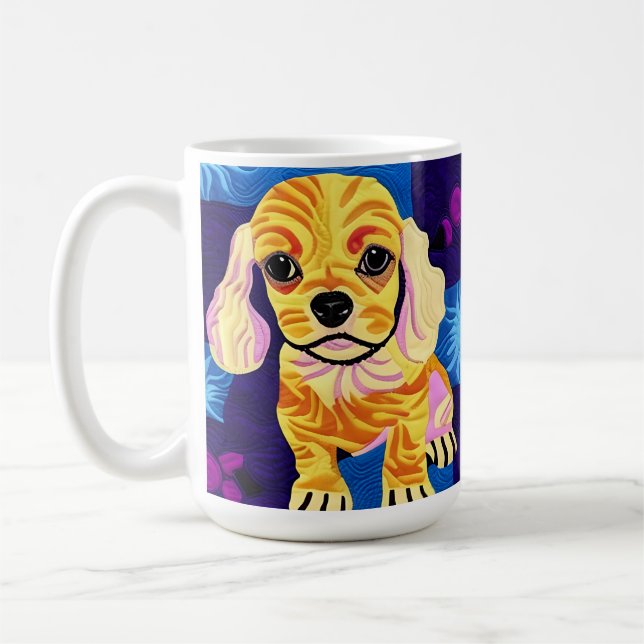 Taza De Café Pequeño Cocker Spaniel Puppy Quilly Like Design (Izquierda)