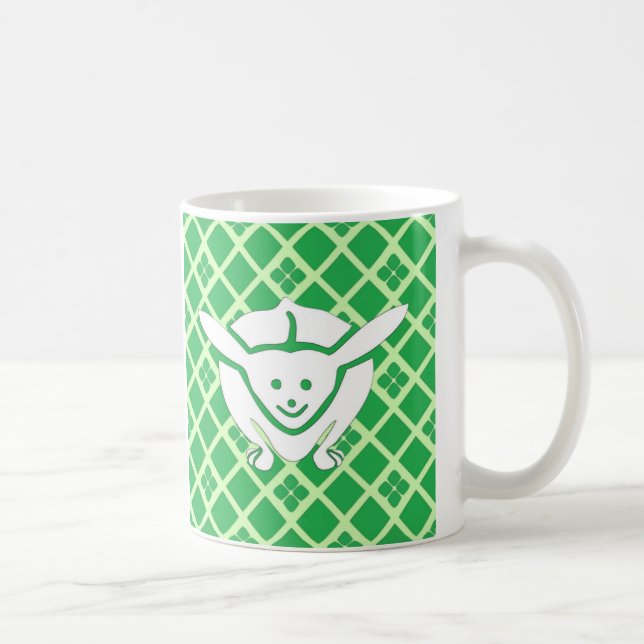 Taza De Café Pequeño conejo japonés, verde (Derecha)