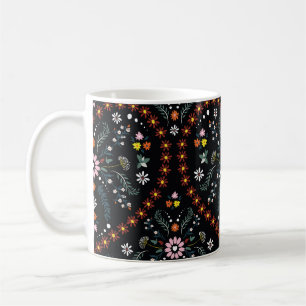Taza De Café Pequeño corazón floral: fantasía sin costuras.