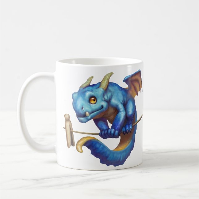 Taza De Café Pequeño Dragón Azul (Izquierda)