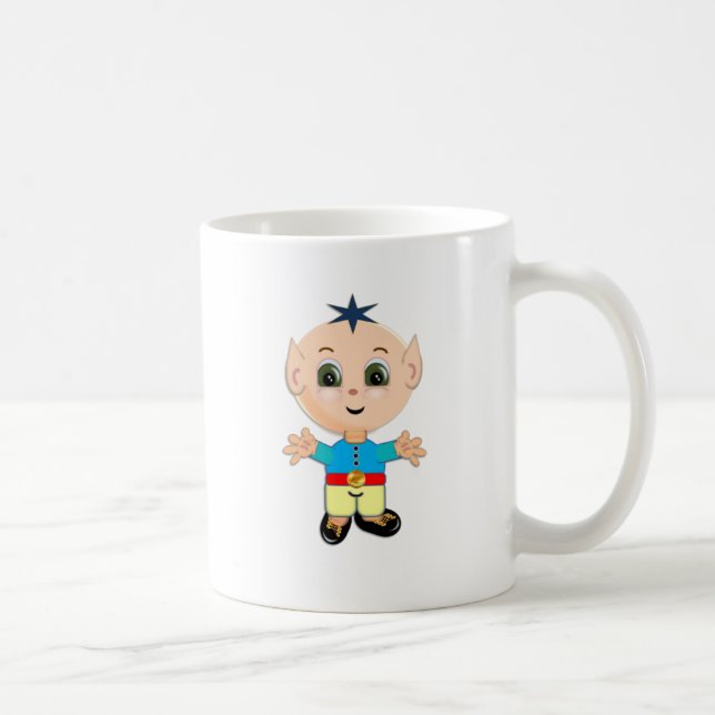 Taza De Café Pequeño elfo mágico lindo (Derecha)
