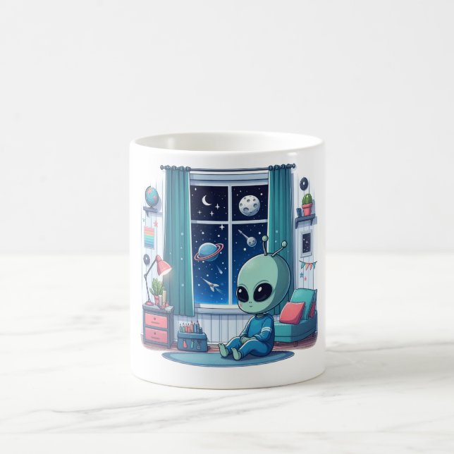 Taza De Café Pequeño extraterrestre (Centro)
