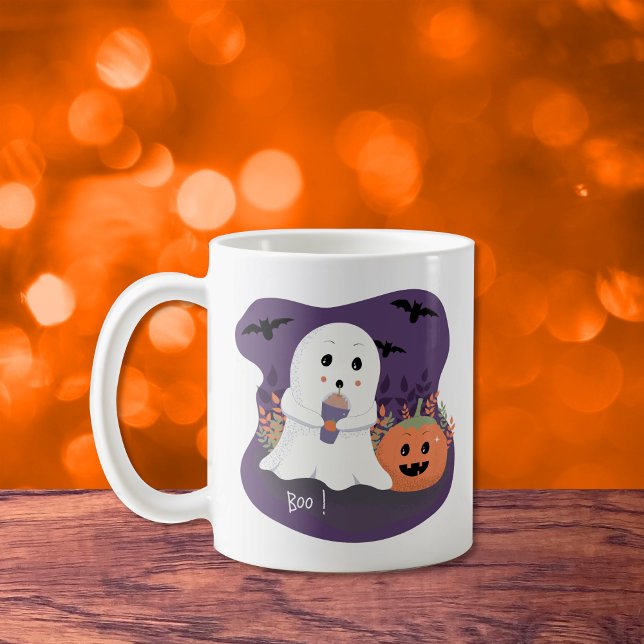 Taza De Café Pequeño fantasma Halloween Mug (Spooky little ghost mug .)