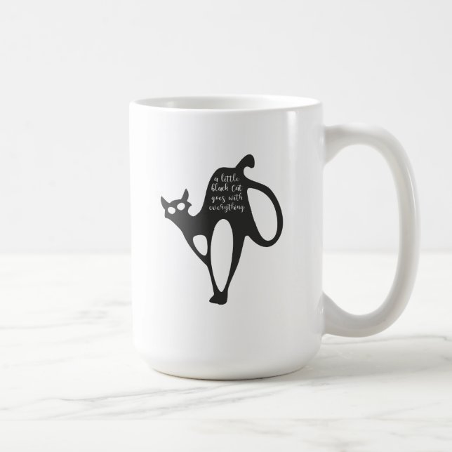 Taza De Café Pequeño gato negro (Derecha)