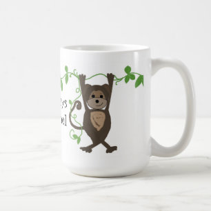 Taza De Café Pequeño mono colgado de las enredaderas