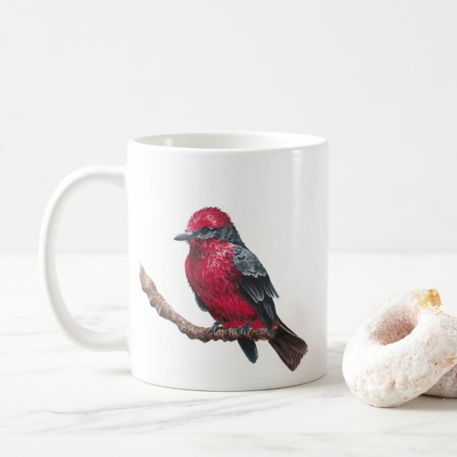 Taza De Café Pequeño pájaro rojo (Con donut)