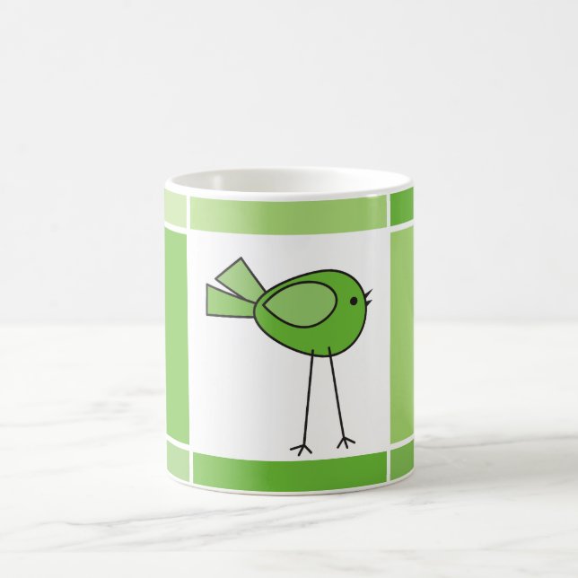 Taza De Café pequeño pájaro verde (Centro)
