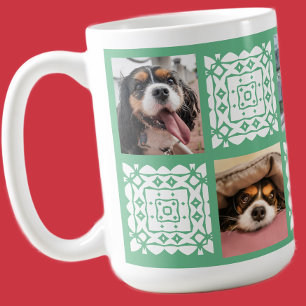 Taza De Café Pequeño regalo verde fotográfico personalizado par