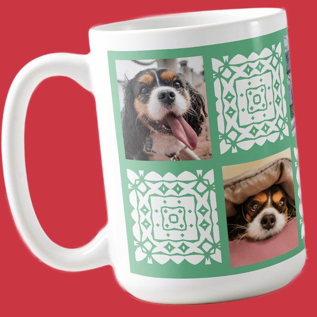Taza De Café Pequeño regalo verde fotográfico personalizado par (Subido por el creador)