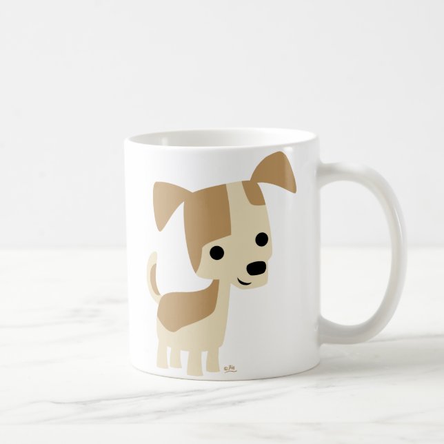 Taza De Café Pequeño y curioso personalizado de perro (Derecha)