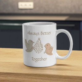 Taza De Café Pequeños Aves Beige - Mejor Juntos Aves lindas.