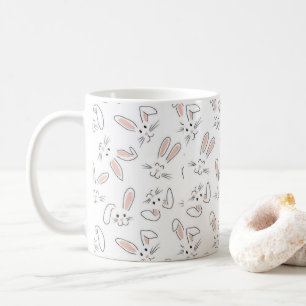 Taza De Café pequeños conejitos blancos
