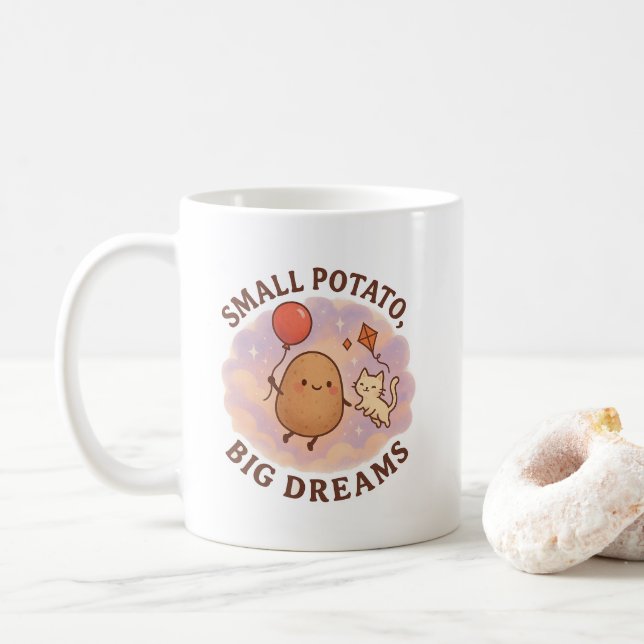 Taza De Café Pequeños grandes sueños de papa - motivación Cuida (Con donut)