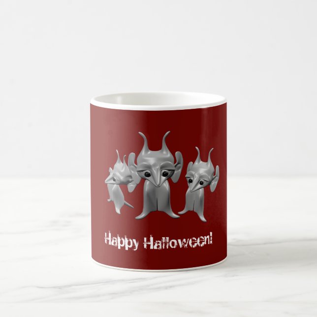 Taza De Café Pequeños marcianos, Feliz Halloween, personalizado (Centro)