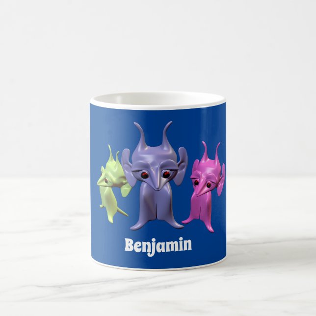 Taza De Café Pequeños martianos, personalizados para los niños. (Centro)