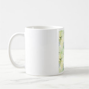 Taza De Café pequeños pájaros en hojas verdes patrón de la natu