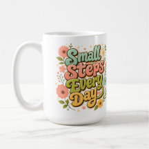Pequeños Pasos Cada Día Floral Retro Motivacional